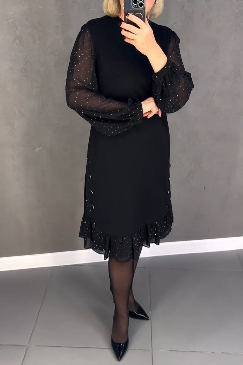 DiamondHeat™ | Solid-Color Round-Neck Dress