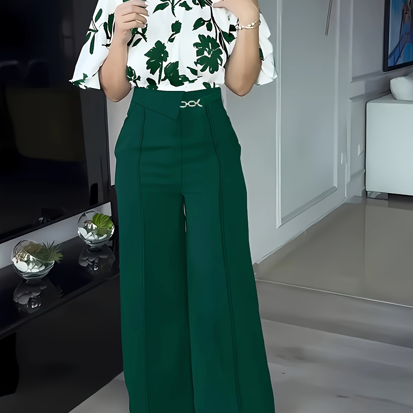 Zadora™ | Printed Spring/Summer Elegant Shirt Set