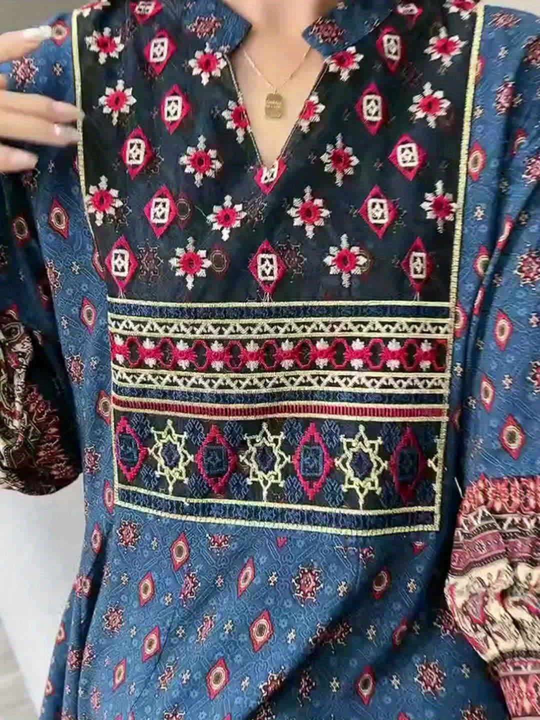Azriena Azure Boho Maxi Dress