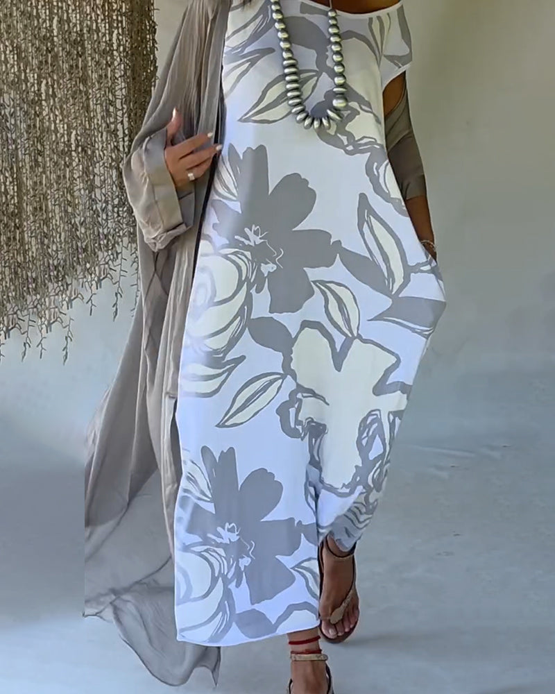 Aurevia FloraAbstract Sleeveless Dress