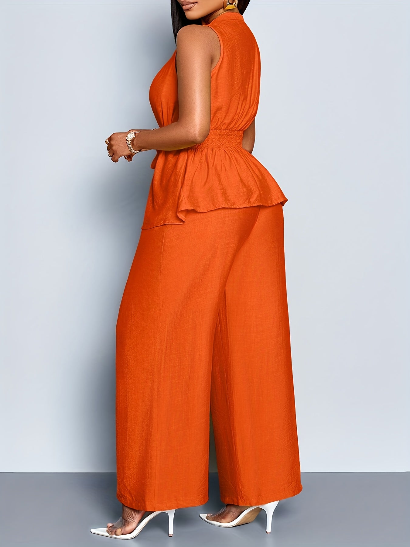 Elysara™ | Sleeveless Top & Wide-Leg Pants Two-Piece Set