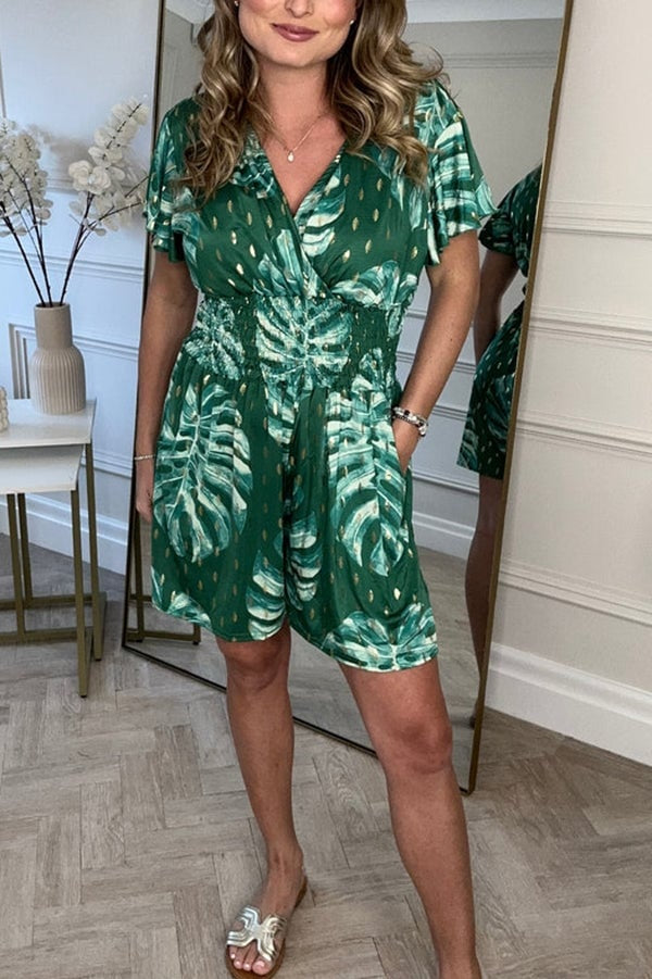 LeafLuxe™ Printed Romper