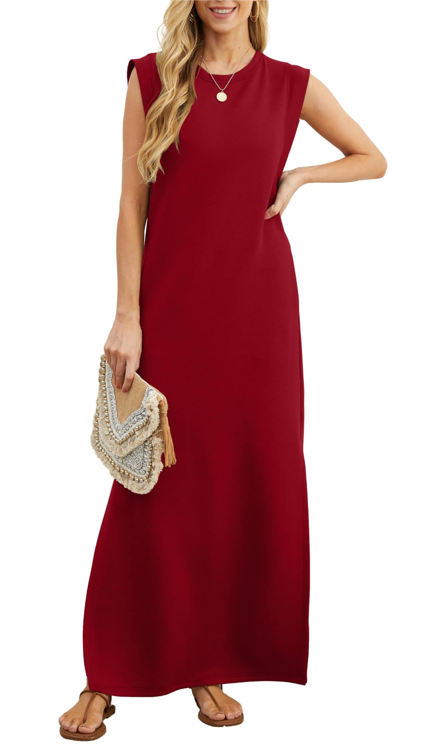 FlowLuxe™ | Wrinkle-Free Split Maxi Dress