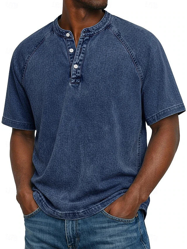 Denaro™ | Vintage Wash Henley Tee