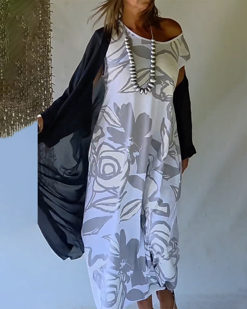 Aurevia FloraAbstract Sleeveless Dress