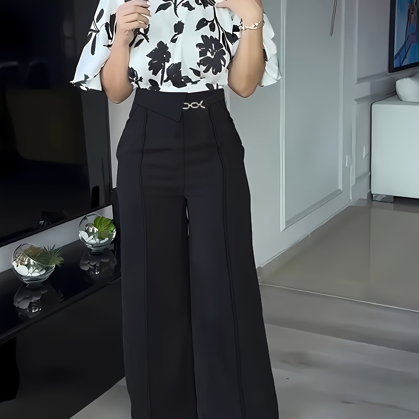 Zadora™ | Printed Spring/Summer Elegant Shirt Set