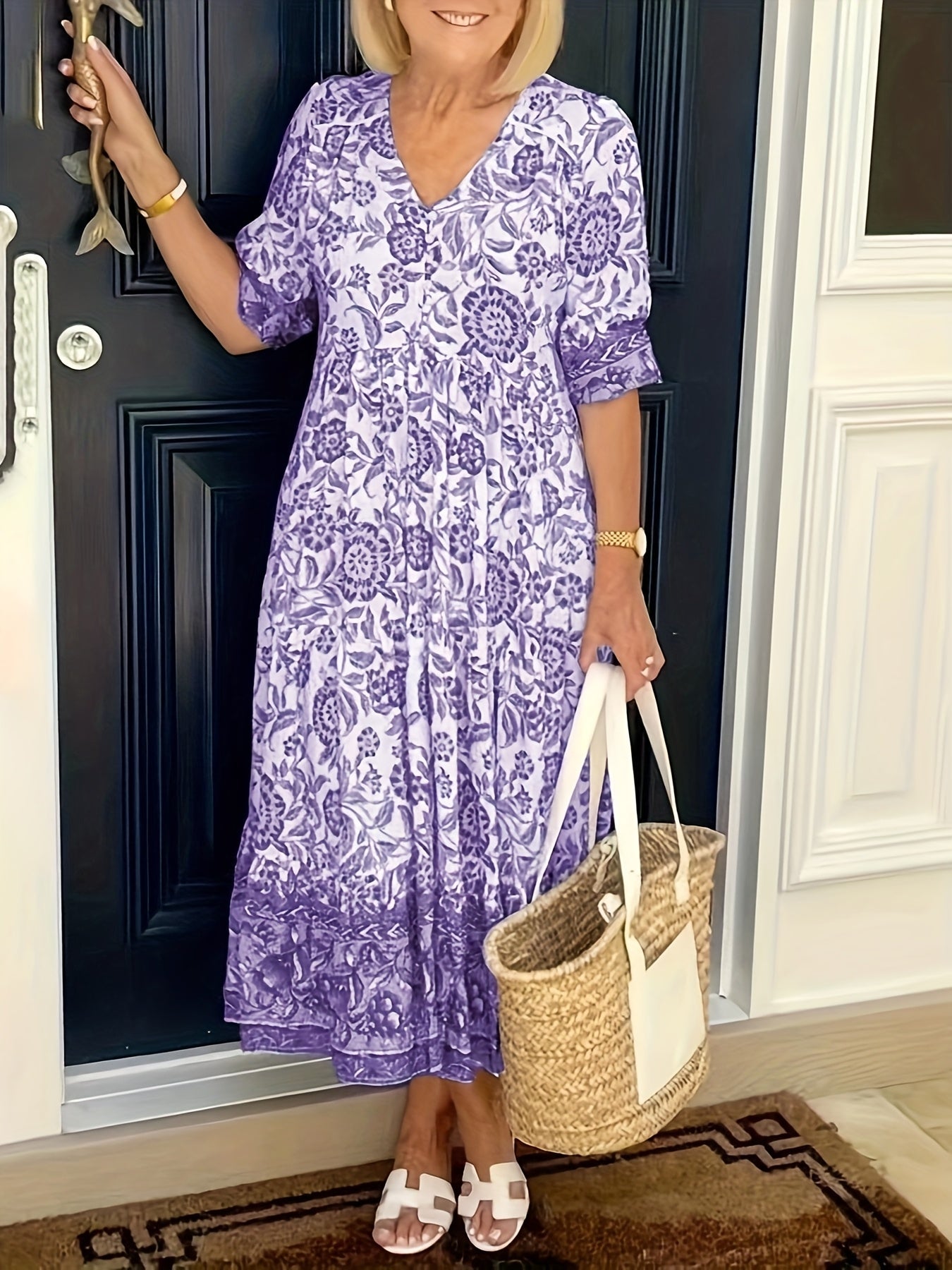 TidaFlora™ | Summer Floral Tie-Dye Long Dress