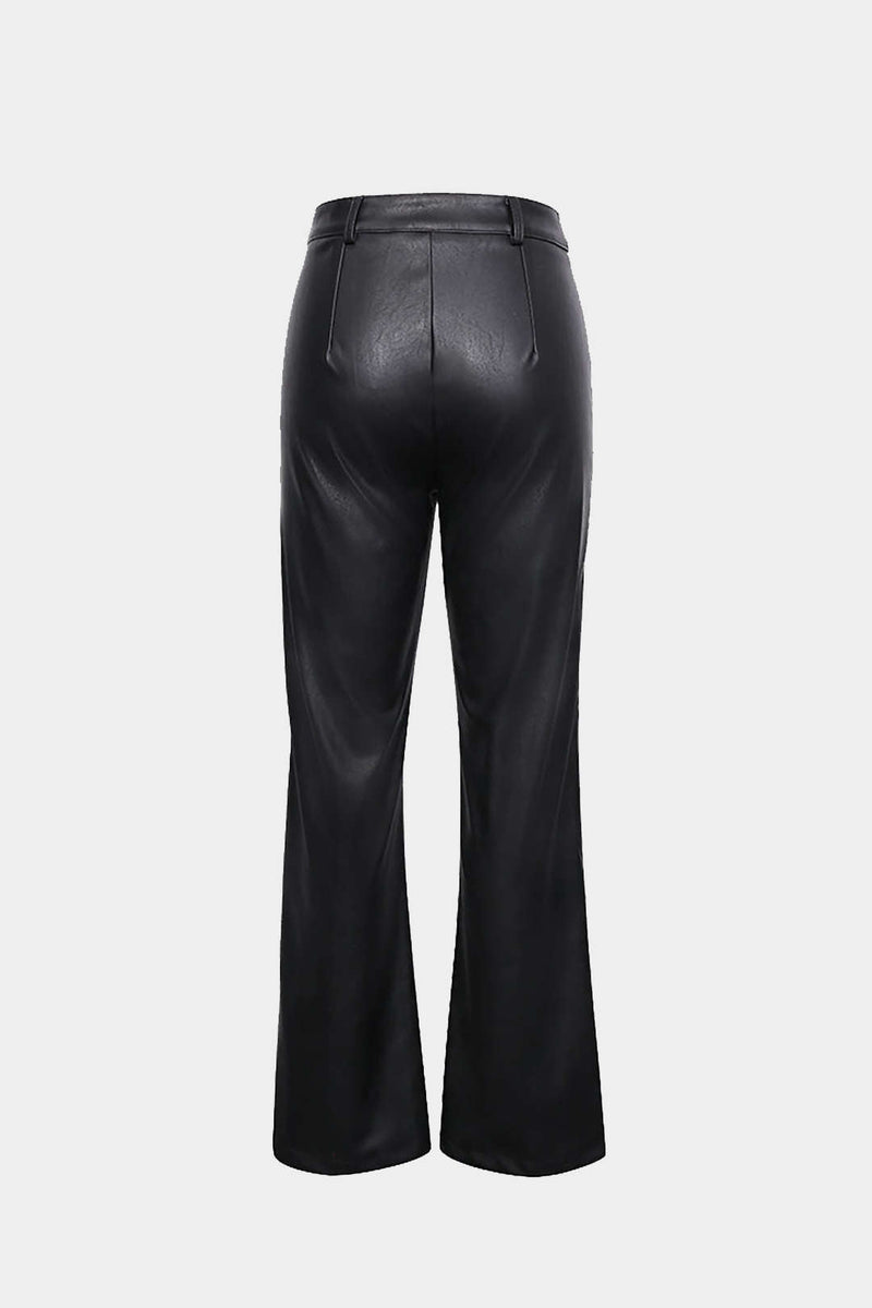 Faux Leather Straight Leg Pants details