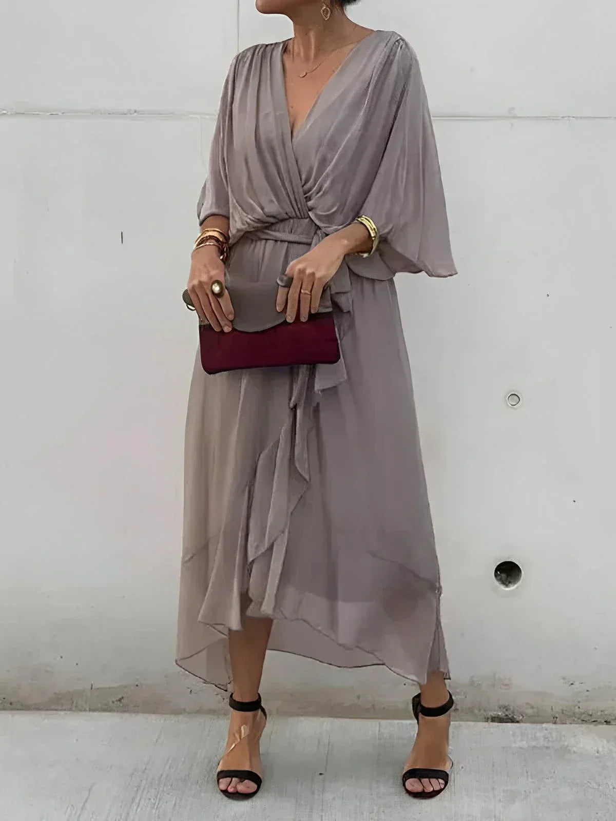 Lyra™ Whisper-Soft V-Neck Dress
