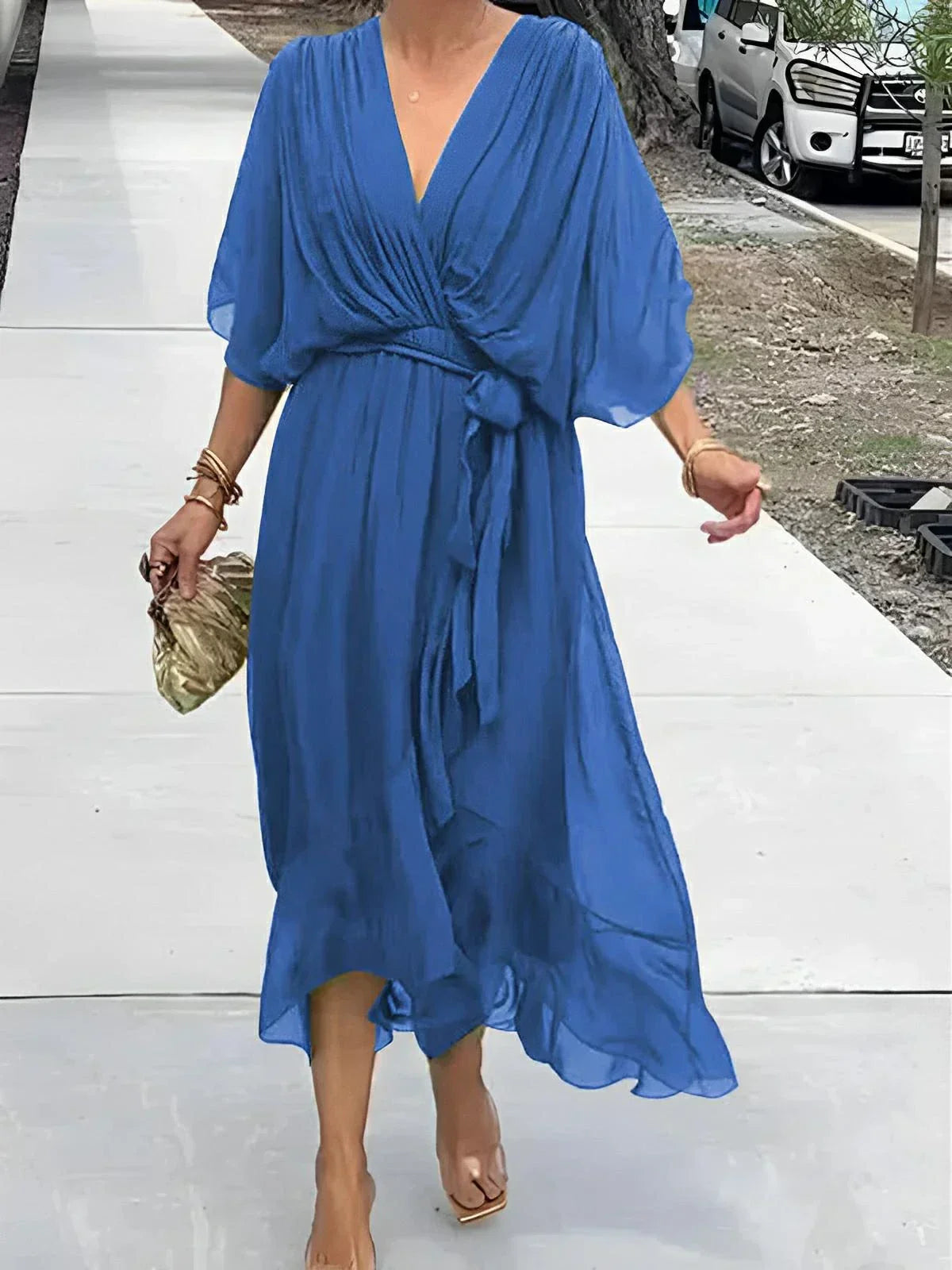 Lyra™ Whisper-Soft V-Neck Dress