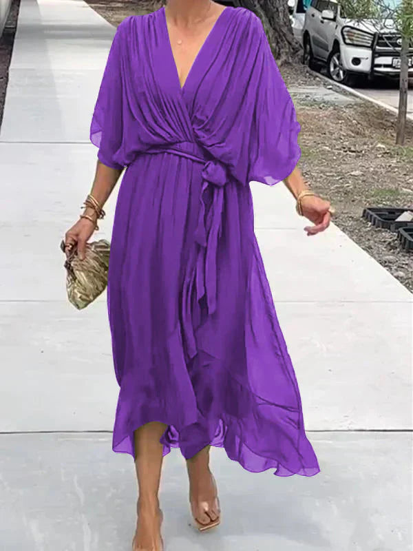 Lyra™ Whisper-Soft V-Neck Dress
