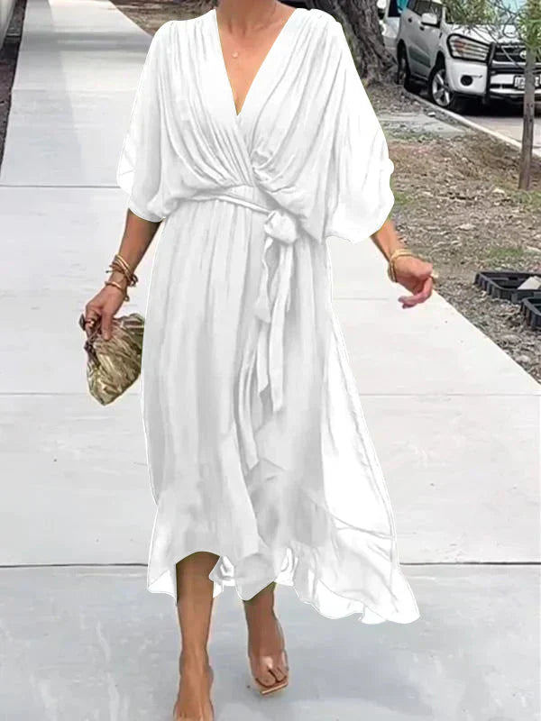 Lyra™ Whisper-Soft V-Neck Dress
