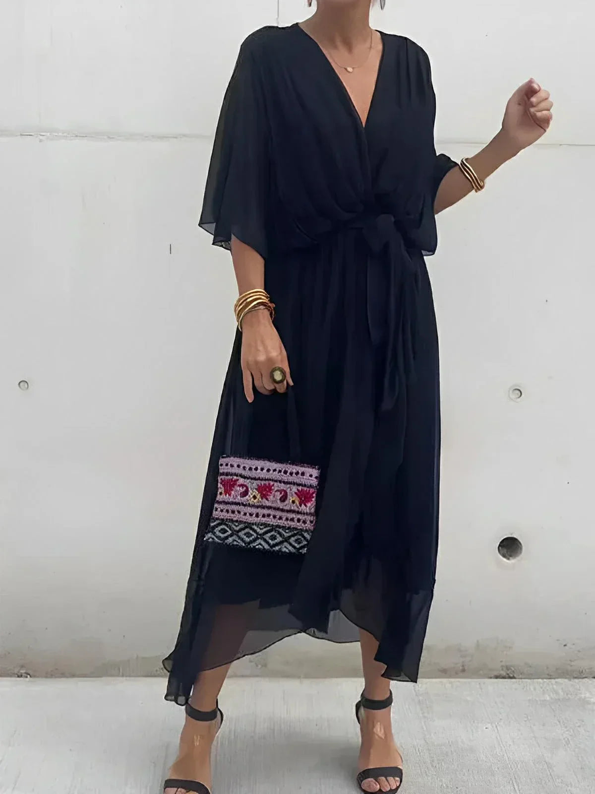 Lyra™ Whisper-Soft V-Neck Dress