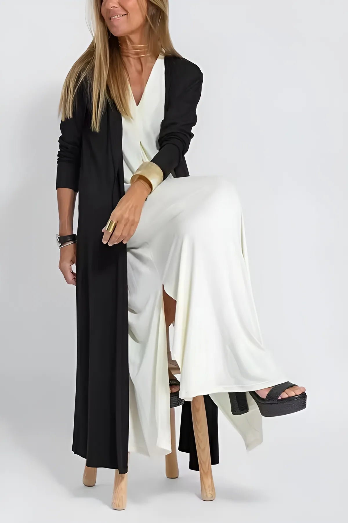 Lyvazza™ – Elegant Long Dress + Matching Cardigan