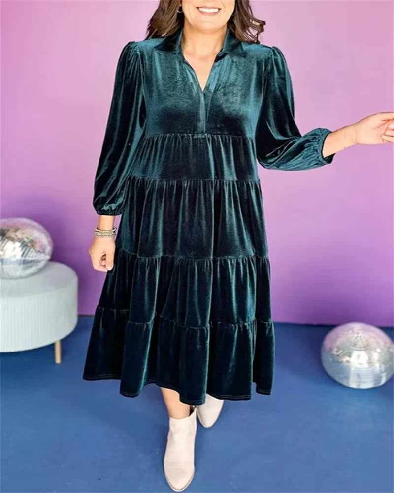 Velisse™ | Velvet Ruffled Maxi Dress