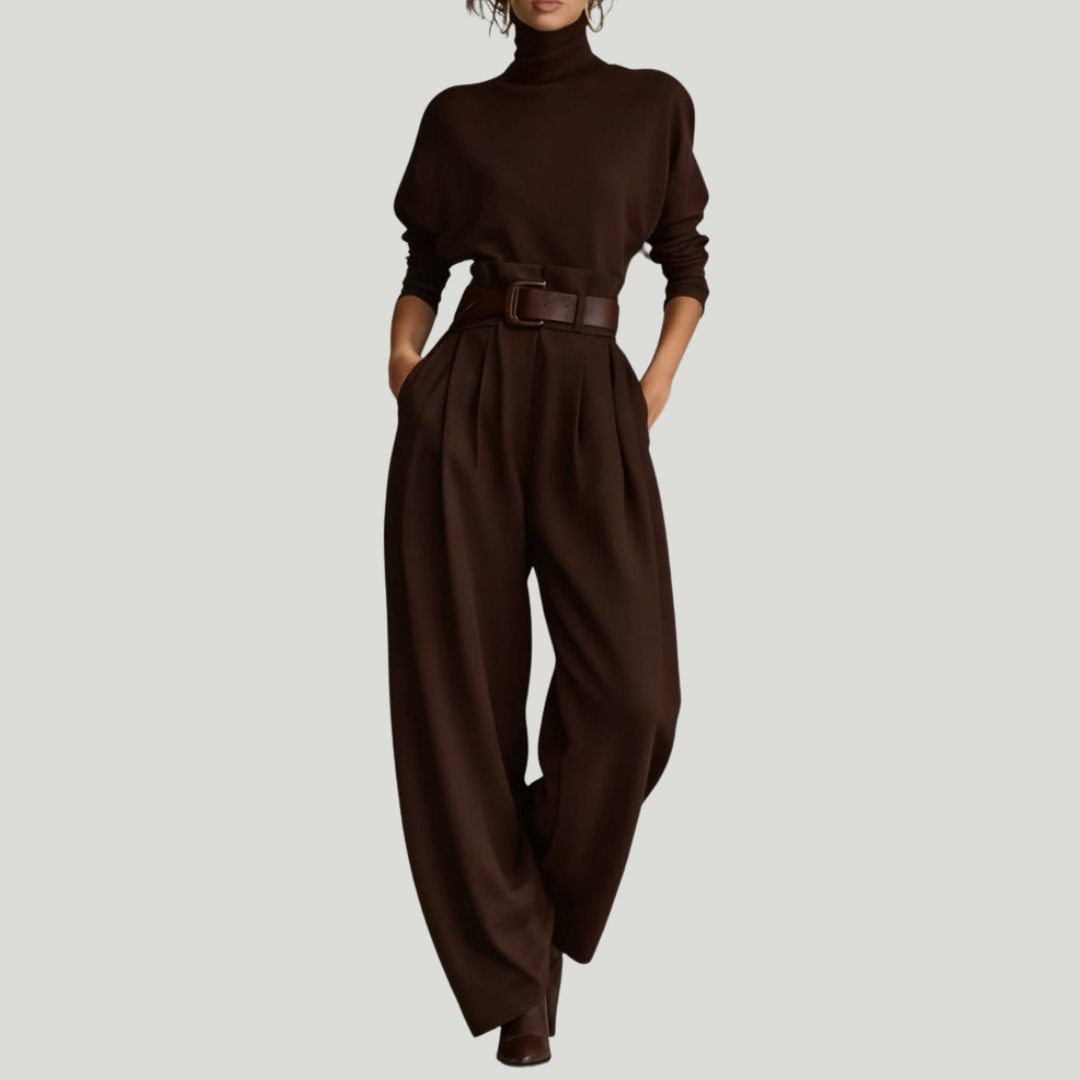 Juliet™ | Turtleneck Top & Straight-Leg Pants Set
