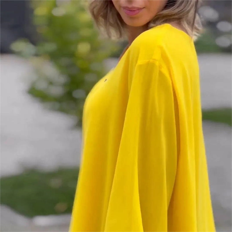 Veloura™ | Double-Layer Zip V-Neck Top