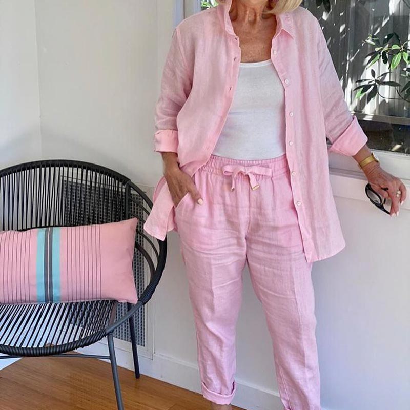 Lunaira™ | Women’s Cotton-Linen Two-Piece Set