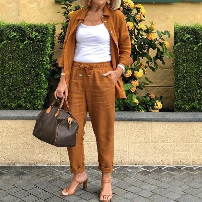 Lunaira™ | Women’s Cotton-Linen Two-Piece Set