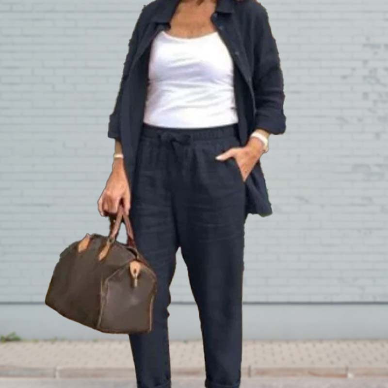 Lunaira™ | Women’s Cotton-Linen Two-Piece Set