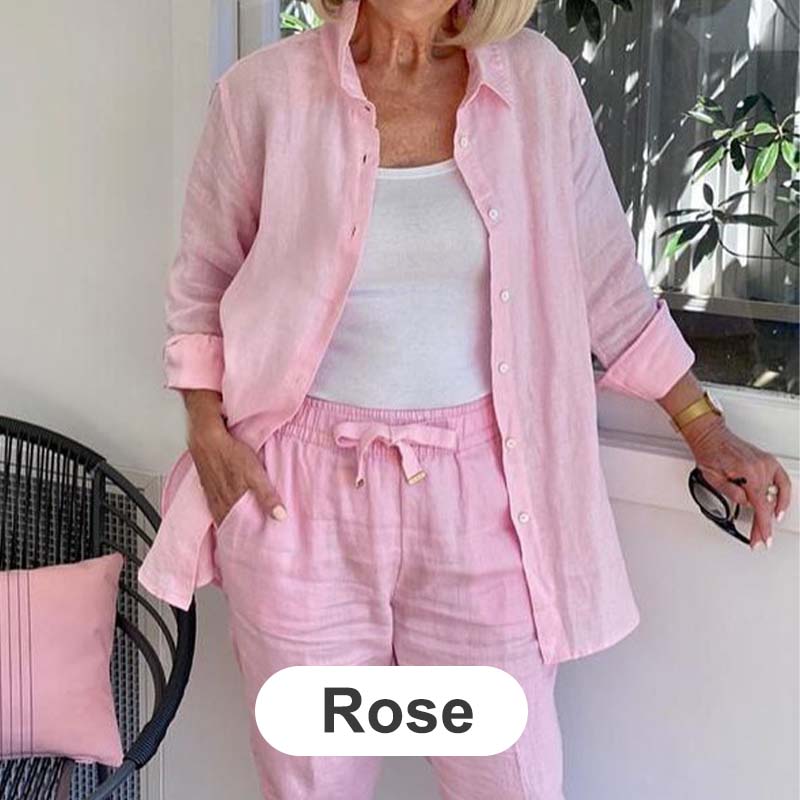Lunaira™ | Women’s Cotton-Linen Two-Piece Set