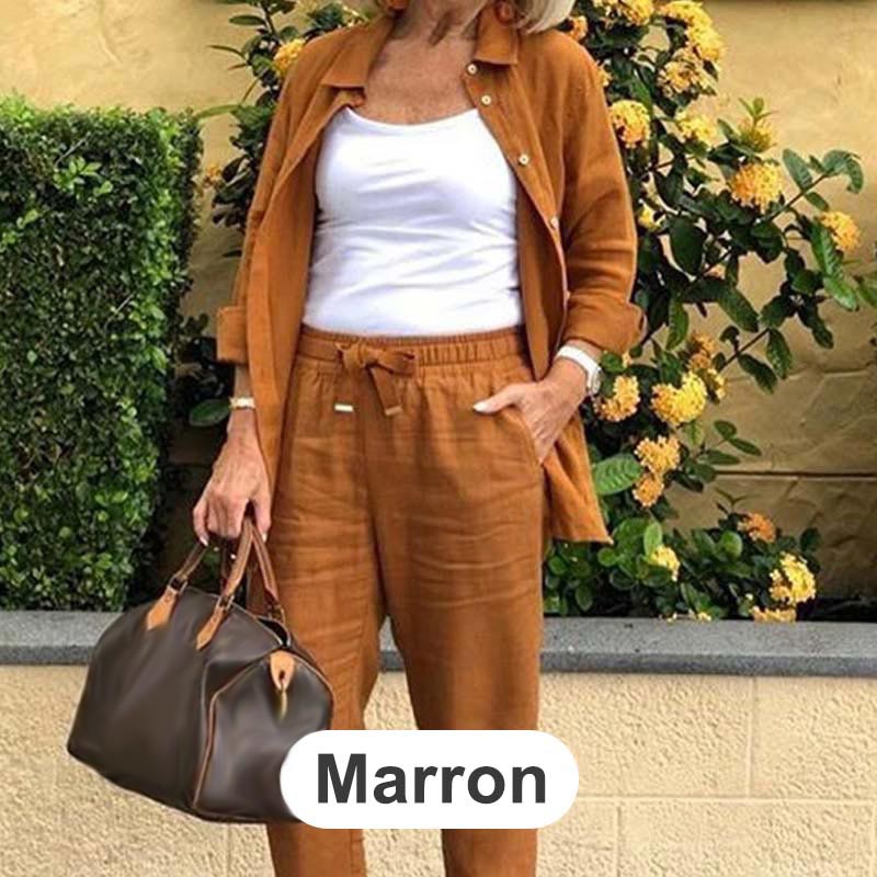 Lunaira™ | Women’s Cotton-Linen Two-Piece Set