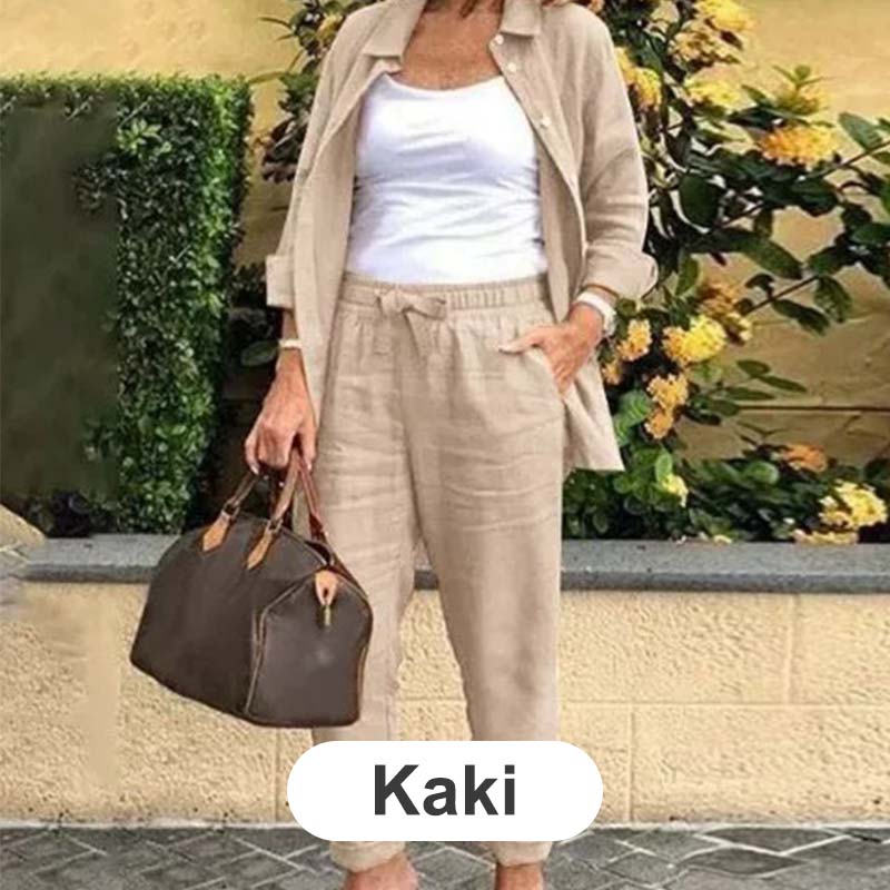 Lunaira™ | Women’s Cotton-Linen Two-Piece Set