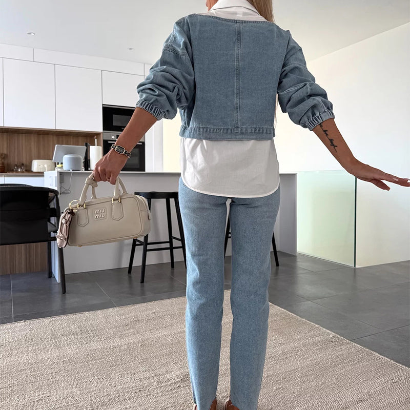 Elara – Chic Denim Two-Piece Set