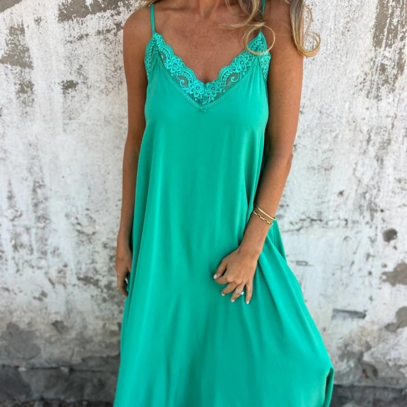 Marivelle – Lace Trim Maxi Dress