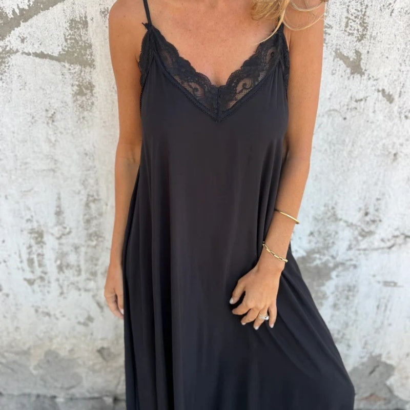 Marivelle – Lace Trim Maxi Dress