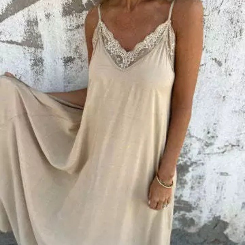 Marivelle – Lace Trim Maxi Dress