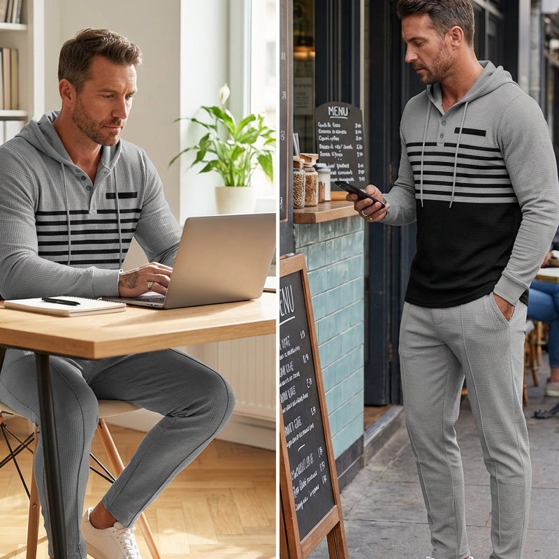 Virexa™ | Color-Block Hooded Tracksuit Set