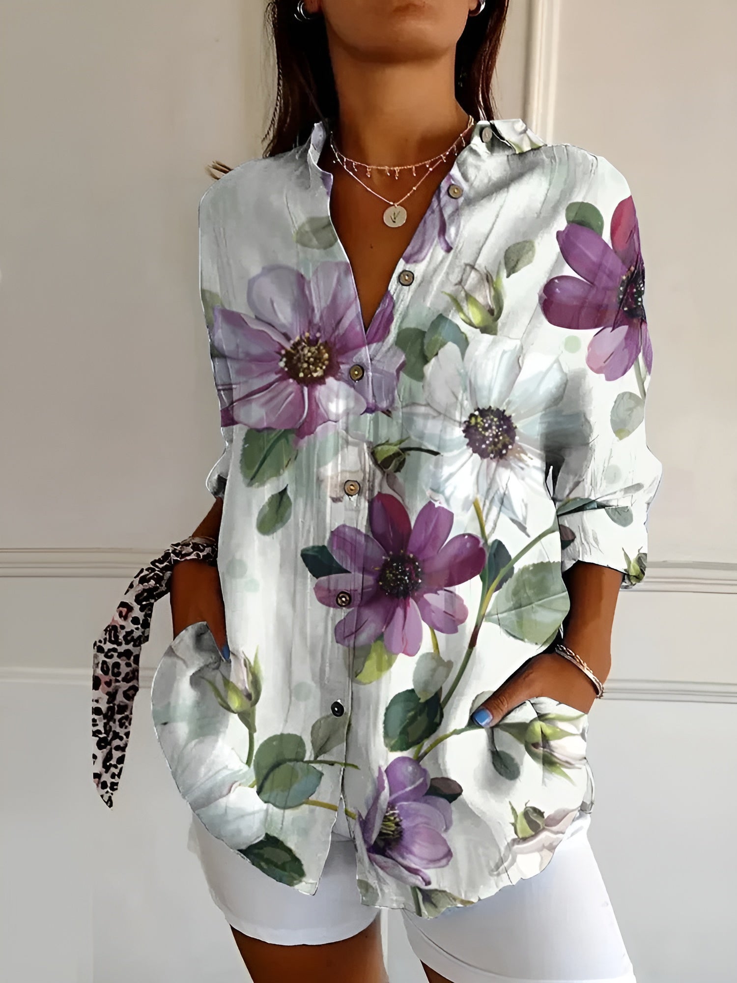 Maja™ – Vintage Floral Print Blouse
