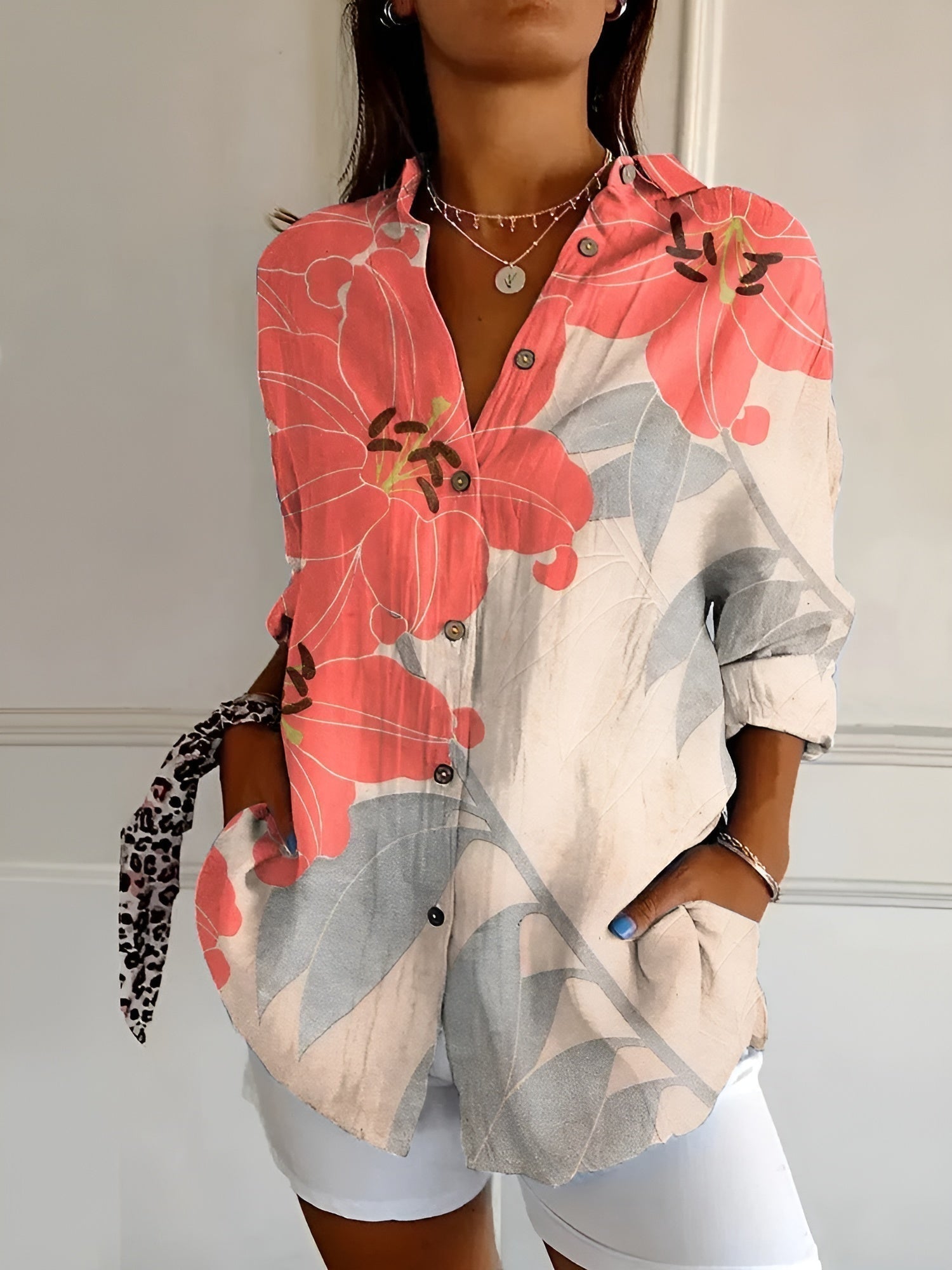 Maja™ – Vintage Floral Print Blouse