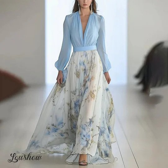 Esméra™ | Elegant V-Neck Two-Piece Dress Set