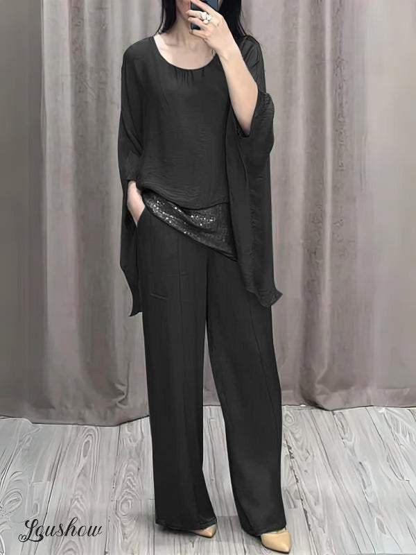 Esméra™ | Elegant V-Neck Two-Piece Dress Set