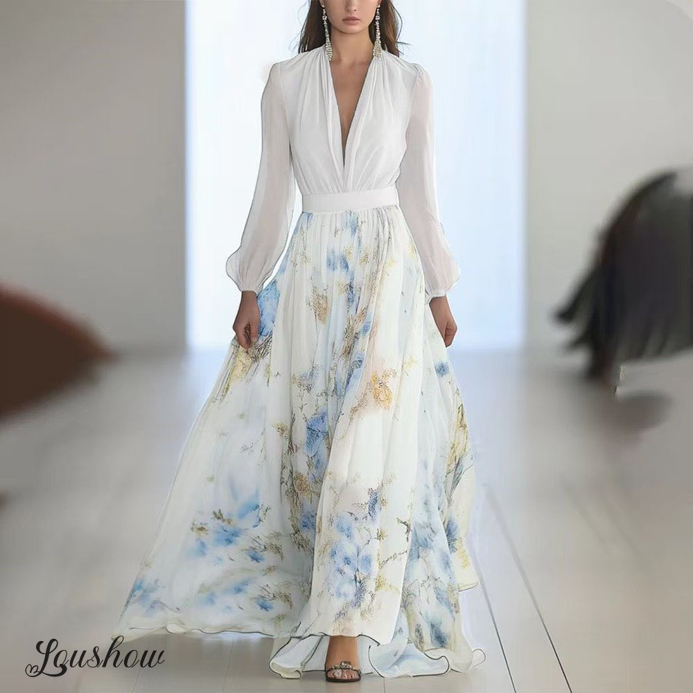 Esméra™ | Elegant V-Neck Two-Piece Dress Set