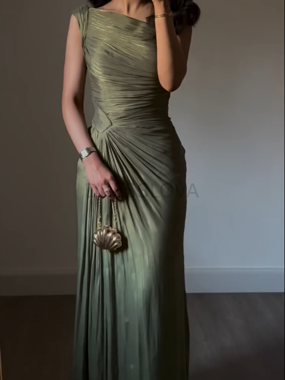 Aurelia™ | Off-Shoulder Satin A-Line Wedding Gown